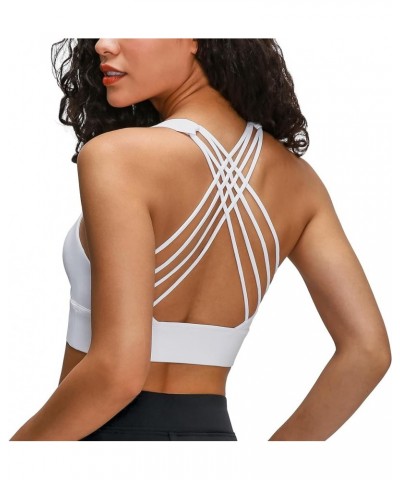 Sports Bras for Women - Activewear Strappy Padded Workout Yoga Tops Bra Off-white $15.38 Lingerie