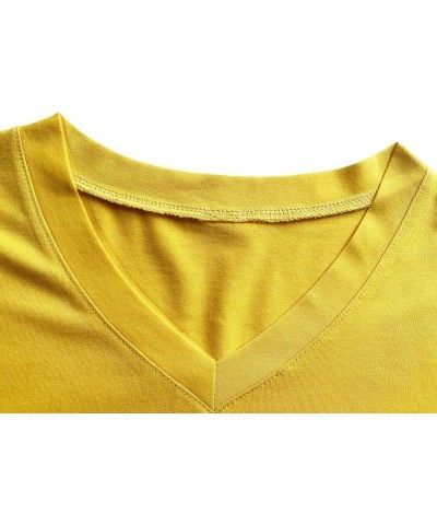 Womens V-Neck If My Mouth Doesn't Say It My Face Definitely Will Shirt Yellow $10.06 Tops