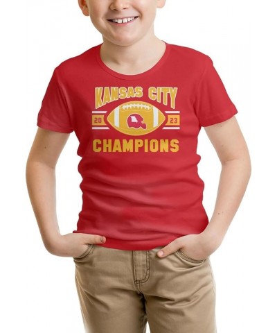 Football Red and Gold Champions Shirts for Men Women Youth,Fans Apparel,Size:S-5XL kid Red-4 $11.99 T-Shirts