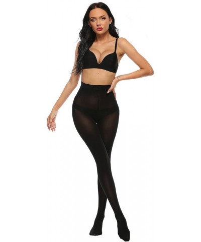 Tights for Women Solid Color Pantyhose Colored Semi Opaque Footed Tights Soft Stretch High Waist Stockings 70 Denier Black $8...