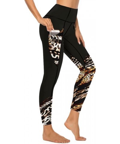 Women's Workout Leggings with Pockets - Thick, High-Waist, 4-Way Stretch Running Yoga Pants Leopard3 $16.00 Activewear