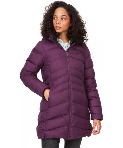 Women's Montreal Mid-Thigh Length Down Puffer Coat Purple Fig $50.64 Jackets