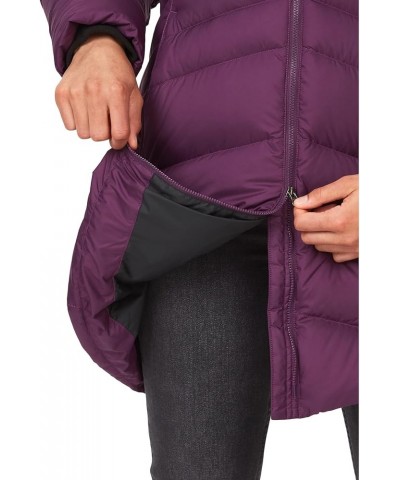 Women's Montreal Mid-Thigh Length Down Puffer Coat Purple Fig $50.64 Jackets