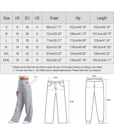 Womens Wide Leg Sweatpants Cozy Fleece Boyfriend Casual Jogger Pants Baggy Elastic High Waisted Yoga Pants with Pockets Ab- P...