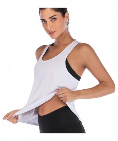 Tie Back Workout Tank for Women Loose Fit Cross Back Strappy Yoga Running Shirts Open Back Athletic Tanks White $11.33 Active...