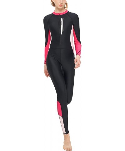 Teen Girls Lady One Piece Swimsuit Full Body Surfing Suits UPF 50+ Sun Protection Rash Guard Zipper Dive Skin Sunsuit Full Bo...