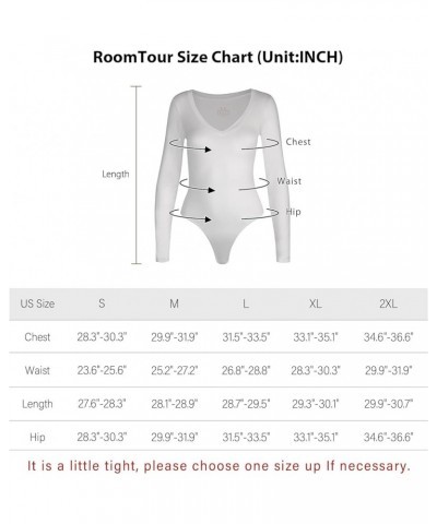 Women's Square Neck Long Sleeve Tops Bodysuit Jumpsuit T Shirt Bodysuit Thong Bottom 002-white $9.81 Lingerie