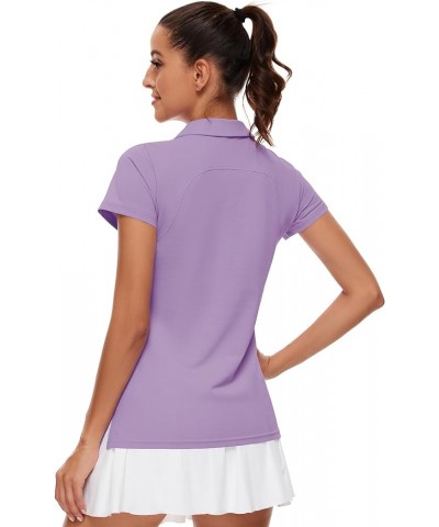 Womens Golf Shirt Polo Short Sleeve,Sleeveless,Long Sleeve Tennis Collared Top Dry Fit Athletic Clothes for Ladies A0_purple_...