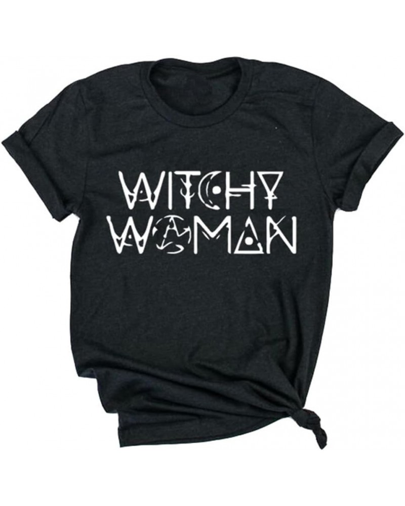 Womens Halloween T-Shirt Funny Short Sleeve Witch Please Graphic Tees Tops Black-2 $12.53 T-Shirts