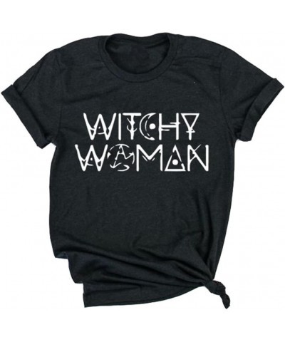 Womens Halloween T-Shirt Funny Short Sleeve Witch Please Graphic Tees Tops Black-2 $12.53 T-Shirts