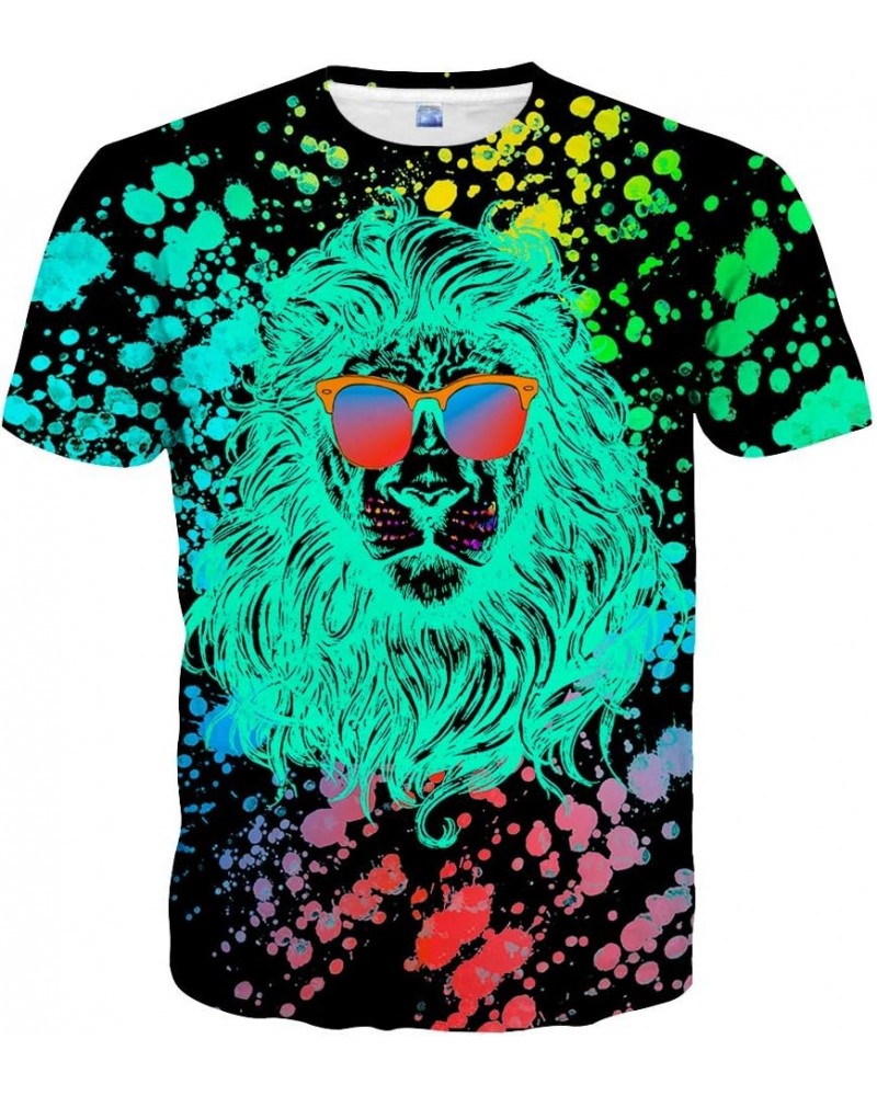 Unisex 3D Print Shirts Colorful Space Graphic Tees for Men Women Teens Lts-lion $9.66 T-Shirts