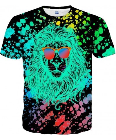 Unisex 3D Print Shirts Colorful Space Graphic Tees for Men Women Teens Lts-lion $9.66 T-Shirts