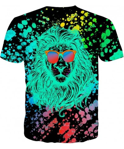 Unisex 3D Print Shirts Colorful Space Graphic Tees for Men Women Teens Lts-lion $9.66 T-Shirts