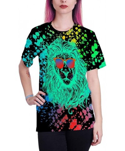 Unisex 3D Print Shirts Colorful Space Graphic Tees for Men Women Teens Lts-lion $9.66 T-Shirts