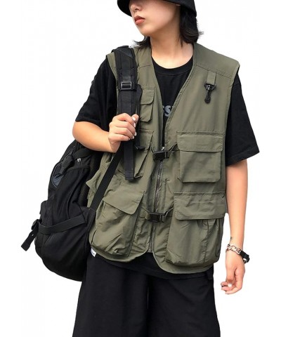 Women's Fashion Outdoor Fishing Vest Safari Photo Multi Pockets Travel Vest Armygreen $14.96 Vests