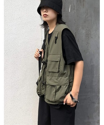 Women's Fashion Outdoor Fishing Vest Safari Photo Multi Pockets Travel Vest Armygreen $14.96 Vests