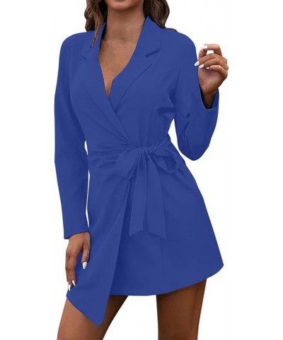 Womens Blazer Open Front Sexy Elegant Formal Suit Jackets Dress for Work Office Business Coat Foreign Jackets X2-blue $9.98 B...