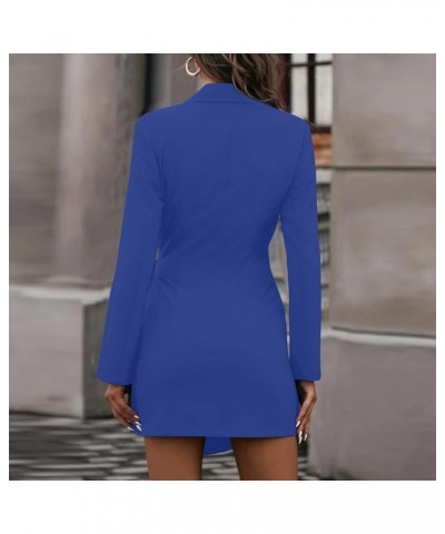 Womens Blazer Open Front Sexy Elegant Formal Suit Jackets Dress for Work Office Business Coat Foreign Jackets X2-blue $9.98 B...