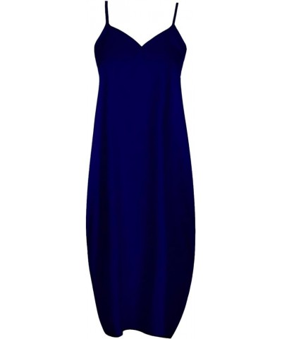 Women's Casual Maxi Dresses Summer Sexy Solid Bodycon Long Dress Floor Length Sleeveless Sundresses Plus Size 02-blue $7.75 D...