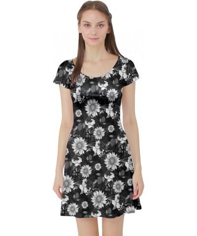 Womens Vintage Floral Short Sleeve Dress Black & White2 $12.00 Dresses