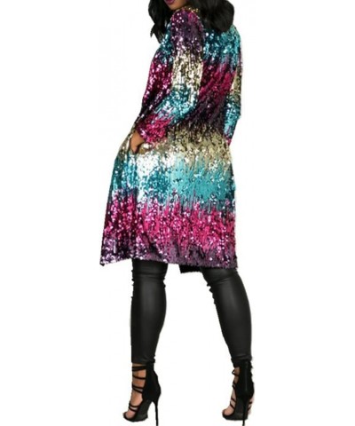 Blazer for Women, Evening Bling Sequin Jacket Open Front Work Blazer Long Sleeve Laple Cardigan Coat Z03-m $9.48 Blazers