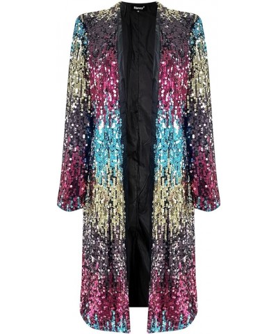 Blazer for Women, Evening Bling Sequin Jacket Open Front Work Blazer Long Sleeve Laple Cardigan Coat Z03-m $9.48 Blazers