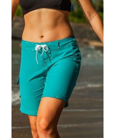 Women's 4-Way Stretch 9" Swim Shorts Boardshorts Maui Blue $23.82 Swimsuits