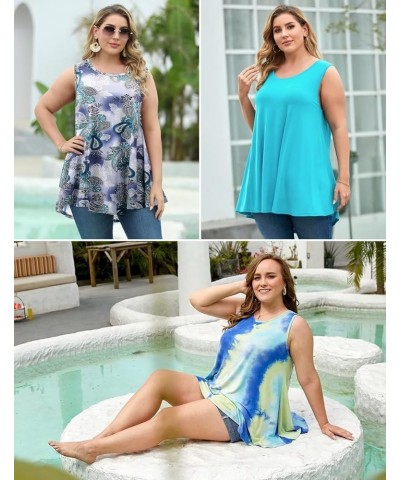 Tank Tops for Women Plus Size Sleevelss Tunic Casual Summer Clothes Swing Shirts for Leggings Pink $11.60 Tanks