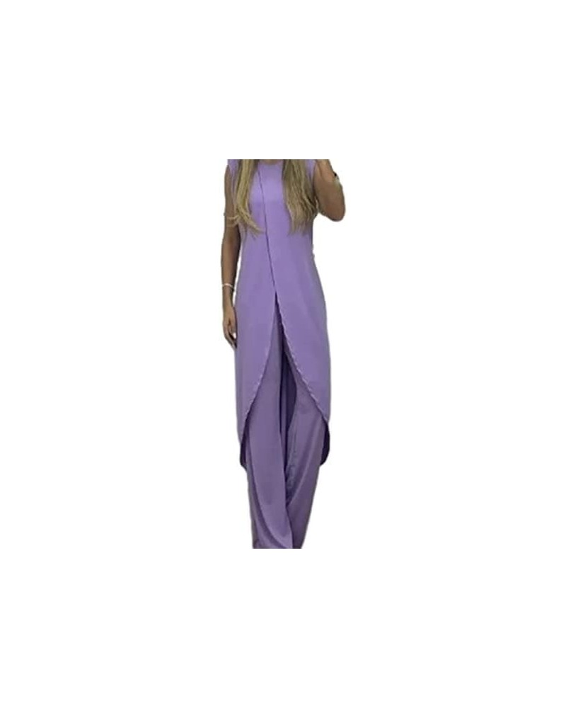 Vivianhan 7 Colors Jersey Mature Women Suit, Vivianhan Jersey Mature Women Suit, Vivianhan Jersey Suit Light Purple X-Large $...