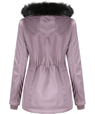 Winter Coats for Women Plus Size Parkas Outwear with Hooded Collar Padded Zip Up Jackets Thick Warm Puffer Down D-purple $18....