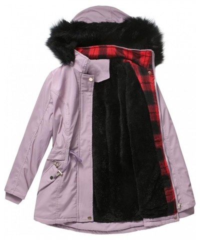 Winter Coats for Women Plus Size Parkas Outwear with Hooded Collar Padded Zip Up Jackets Thick Warm Puffer Down D-purple $18....