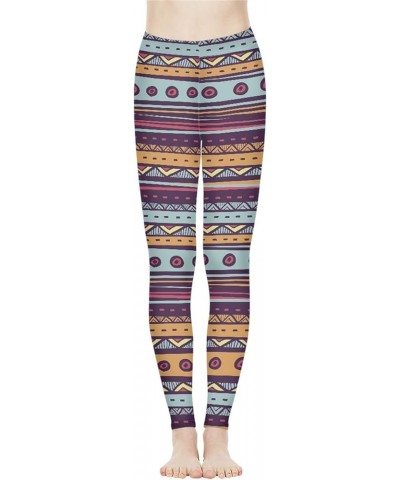 Workout Leggings for Yoga Running Tummy Control, Printed Fitness Tights Pants High Waisted Aztec Stripes Tribal $15.67 Leggings