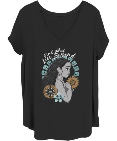 Women's Moana Lies Beyond Junior's Plus Short Sleeve Tee Shirt Black $12.01 T-Shirts