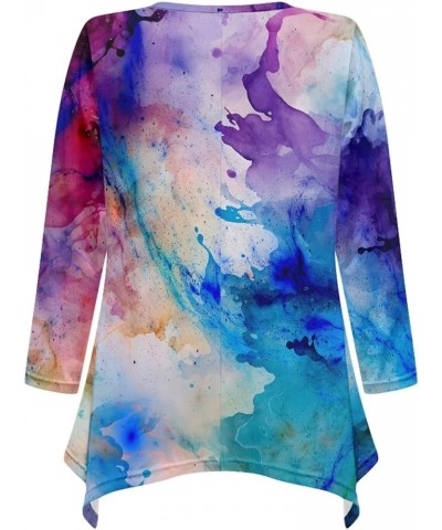 Plus Size Womens Tops Tunic Tops for Women Loose Fit S-3XL Fantasy Tie-dye $12.90 Tops