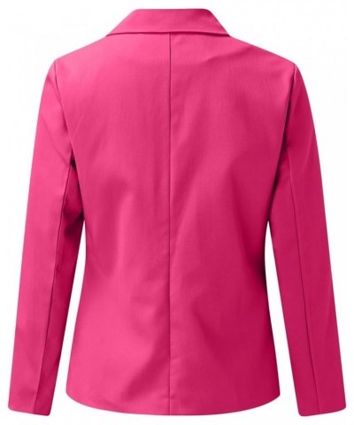 plus Size Women Winter Coats Women Casual Solid Single Button Lapel Short Sleeve Slim Suit Sailor Winter Coat Tc-hot Pink $13...