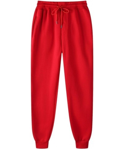 Womens High Waisted Baggy Sweatpants Cinch Bottom Joggers Pants Y2k Trendy Lounge Trousers with Pockets Red $7.94 Activewear