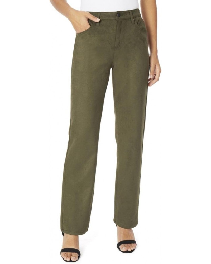 Womens Faux Suede 5 Pocket Straight Leg Pants Green 6 $24.61 Pants