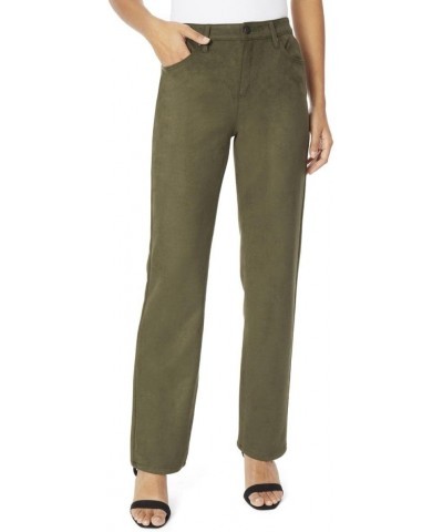 Womens Faux Suede 5 Pocket Straight Leg Pants Green 6 $24.61 Pants