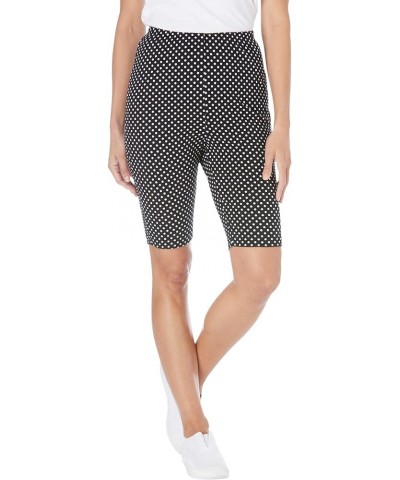 Women's Plus Size Stretch Cotton Bike Short Black Dot $11.33 Shorts