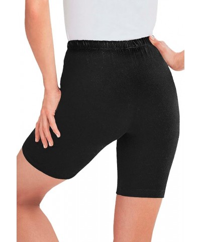 Women's Plus Size Stretch Cotton Bike Short Black Dot $11.33 Shorts