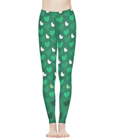 Women Leggings Stretchy Capris Leggings Soft Yoga Pants Printed Legging Pants Gift for Women Teens Girls Size XS-3XL Green He...