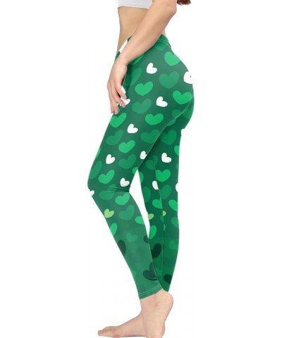 Women Leggings Stretchy Capris Leggings Soft Yoga Pants Printed Legging Pants Gift for Women Teens Girls Size XS-3XL Green He...