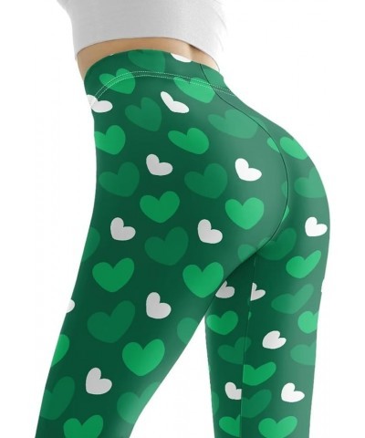 Women Leggings Stretchy Capris Leggings Soft Yoga Pants Printed Legging Pants Gift for Women Teens Girls Size XS-3XL Green He...