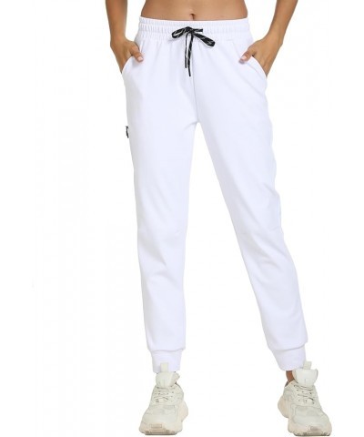 Joggers for Women with Pockets-Lightweight Dri-Fit Workout Athletic Womens Sweatpants for Yoga Casual Pants White $14.70 Pants