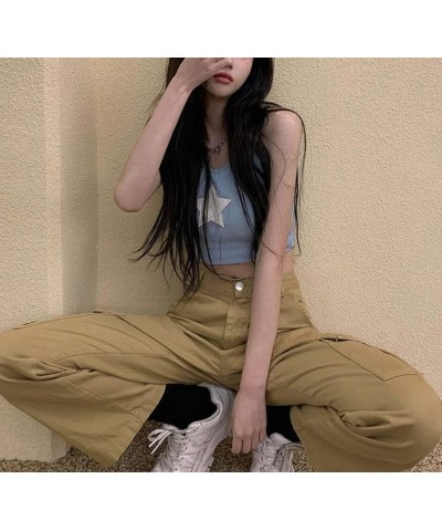 Indie Aesthetics E-Girl Vintage Trousers for Women Low Waist Flare Pants Slim Fit Pockets Fashion Black Pants Y2K Streetwear ...