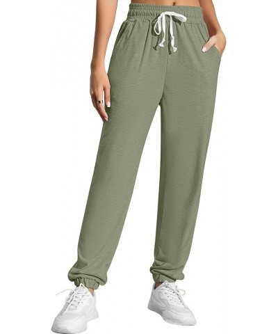 3 Pcs Women's Joggers Pants Casual Soft Sweatpants Lounge Pants High Waisted Athletic Joggers with Pockets Black, Bean Green,...