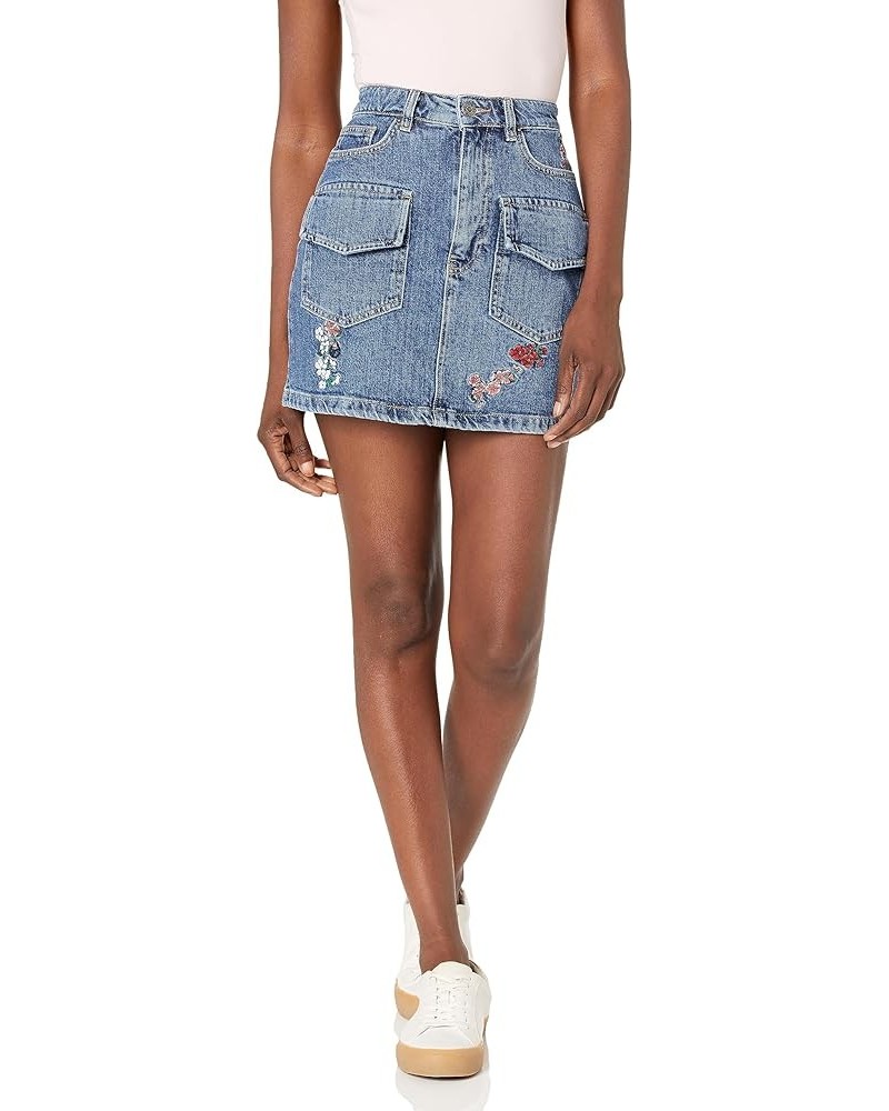 Women's Woman Denim Skirt Short Blue $38.90 Skirts