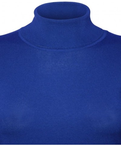 Womens Solid Basic Stretch Turtleneck Pullover Knit Sweater Sw625 / Royal Blue $11.59 Sweaters