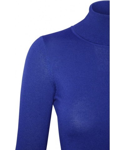 Womens Solid Basic Stretch Turtleneck Pullover Knit Sweater Sw625 / Royal Blue $11.59 Sweaters