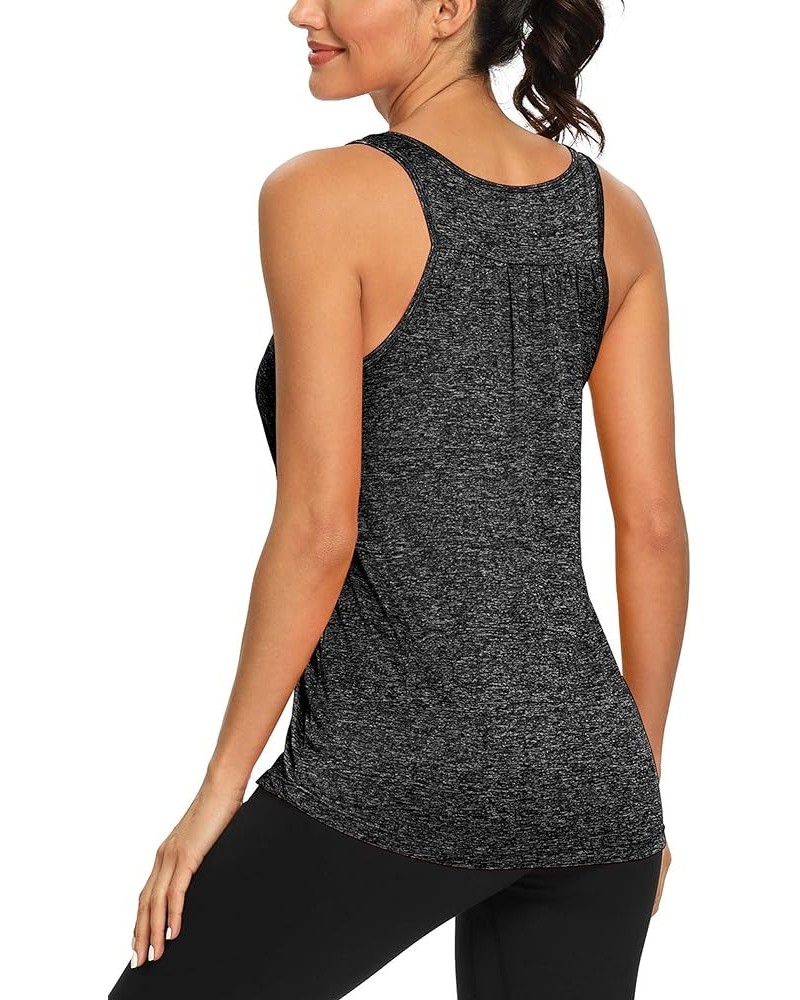 Yoga Tank Tops for Women Sleeveless Workout Tank Tops Mesh Back Tops Racerback Muscle Tank Tops 2-ma Black $13.77 Tanks